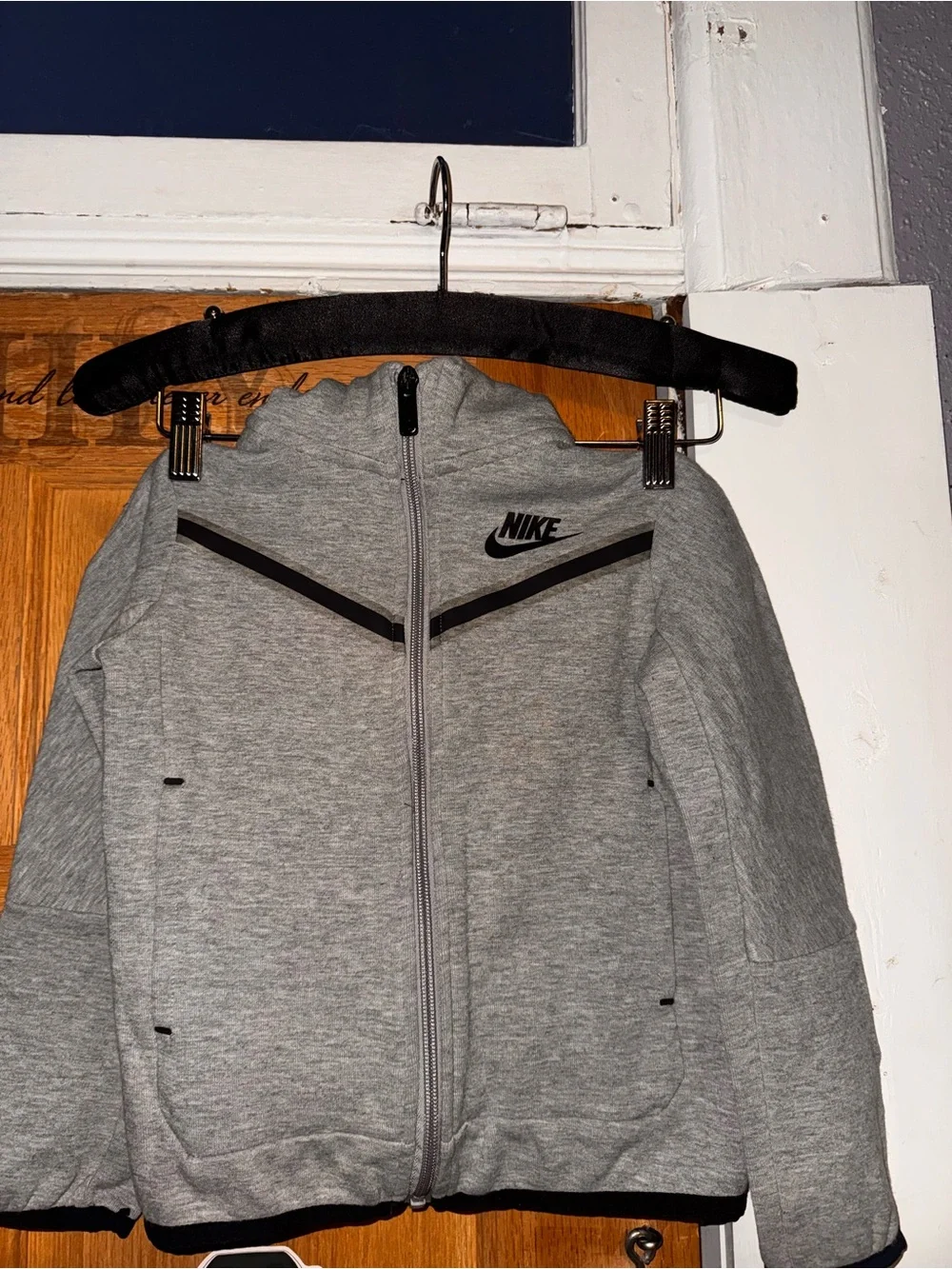 Nike Grey Kids Lightweight Full-Zip Jacket with Black Accents